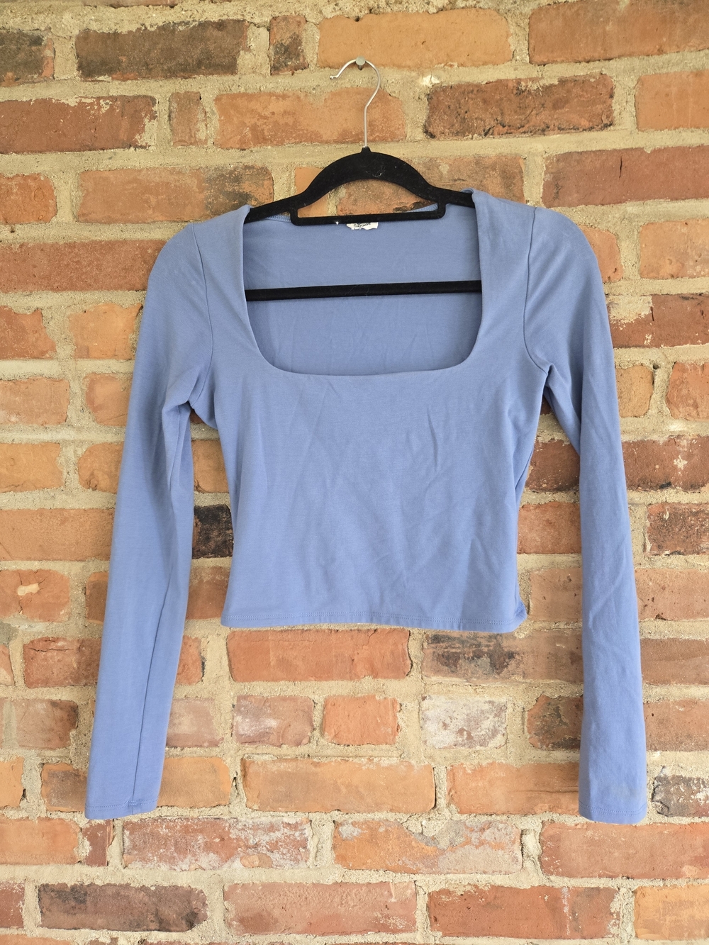 Garage Lavender Square Neck Long Sleeve Crop Top